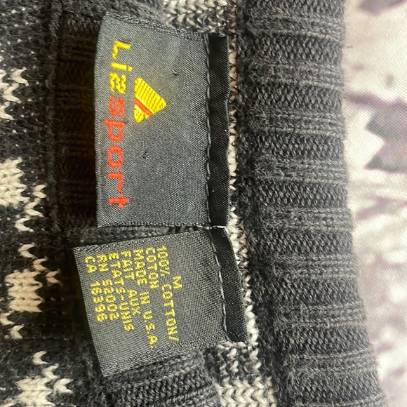 Heavy weight oversized black and white pattern M comfy sweater Liz sport brand - Picture 2 of 6